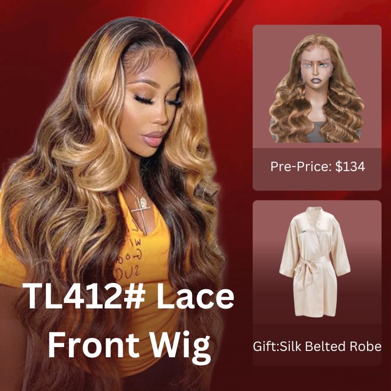 

Nadula Pre Sale Piano Honey Blonde Highlight Body Wave Lace Front Human Hair Wigs 150% Density