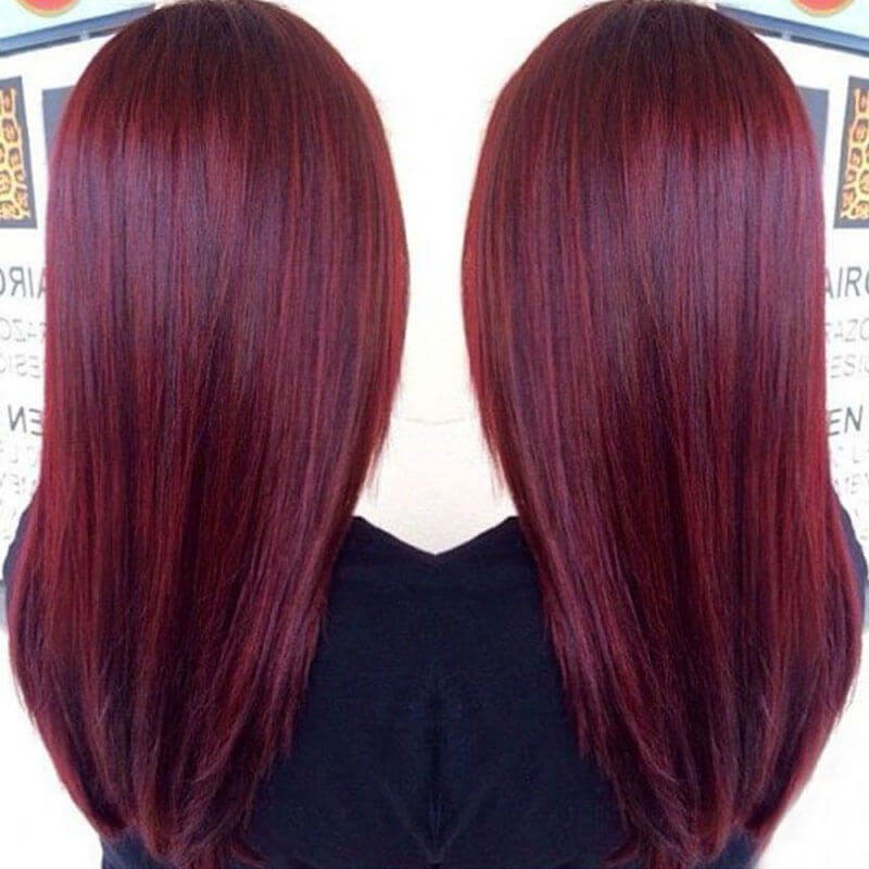 Nadula 4 Bundles Brazilian Straight Human Hair Weave 99j Auburn Hair