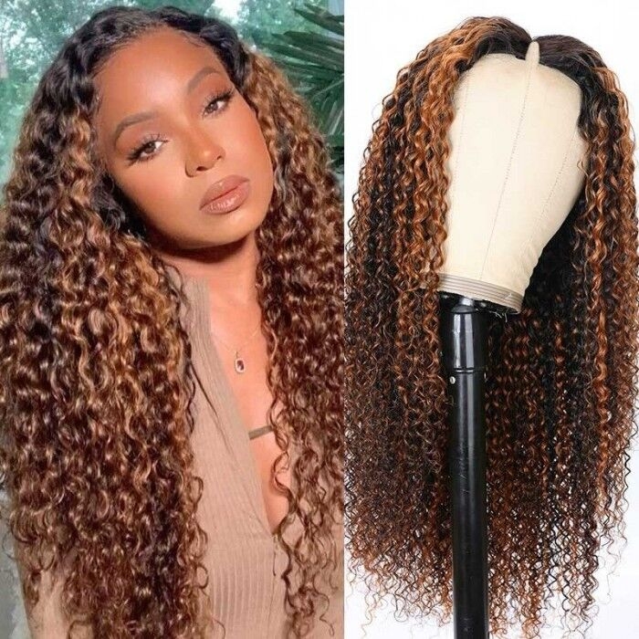 

Nadula Whatsapp Flash Sale #FB30 Balayage Highlights Jerry Curly V Part Wig Beginner Friendly Upgrade U Part Wig