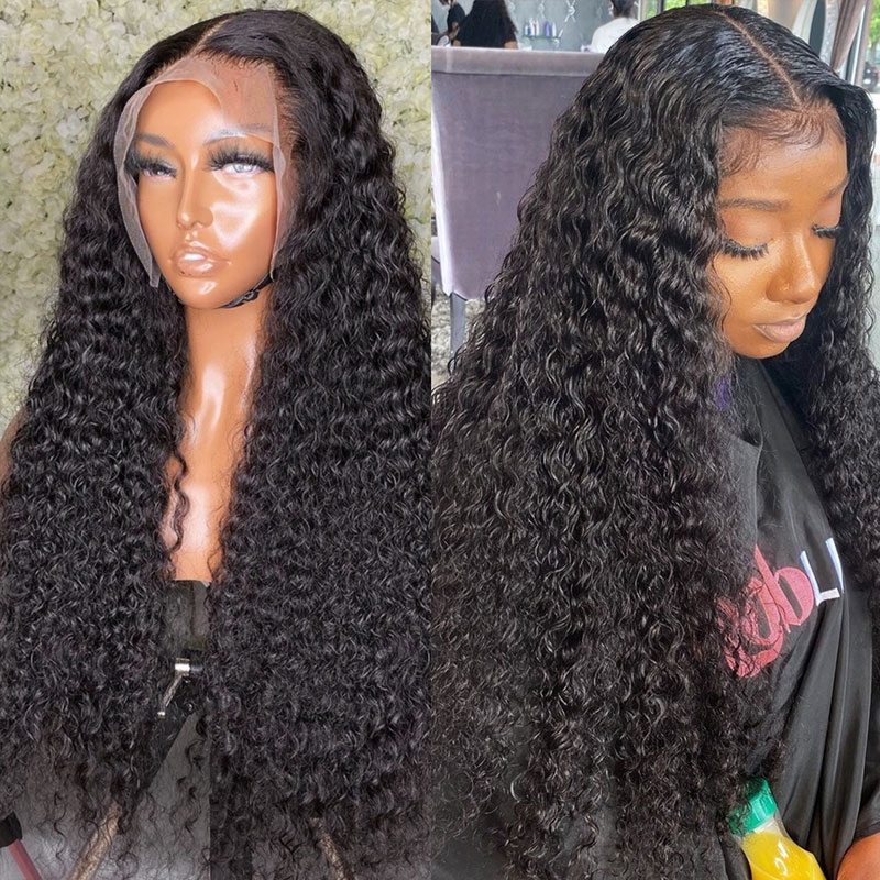 

Nadula 150% Density Jerry Curly 13x4 HD Lace Front Wigs 100% Curly Human Hair Wigs With Pre Plucked Hairline