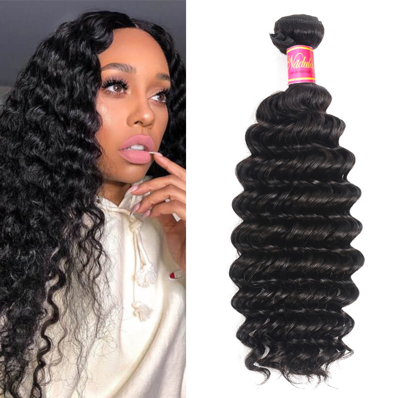 

Nadula Quality Brazilian Deep Wave Hair 1 Bundle Deals Unprocessed Virgin Human Hair Weave