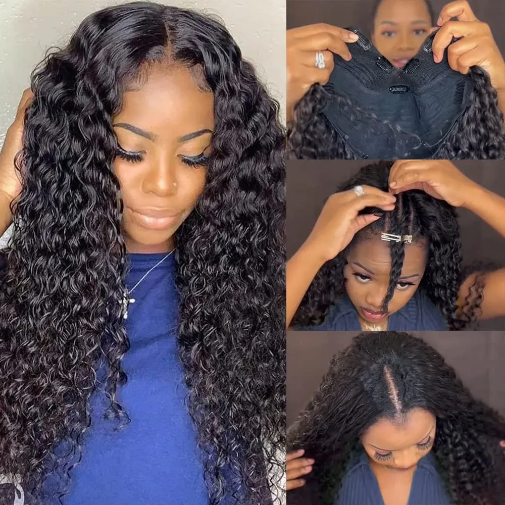 

Nadula Deep Wave Glueless V Part Human Hair Wig With 250% High Density