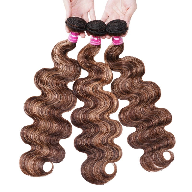 

Nadula Blond Highlight Brown Body Wave Bundles 3PCS Hair Extension Human Hair Bundles For Sale