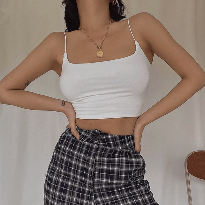 

Nadula Sexy Tank Top Solid Halter Crop Tops Women Female Off Shoulder Tops