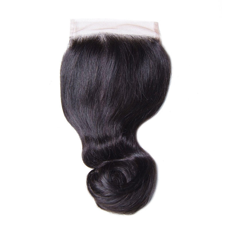 

Nadula Free Part Virgin Human Hair 4×4 Lace Closure Loose Wave Natural Color