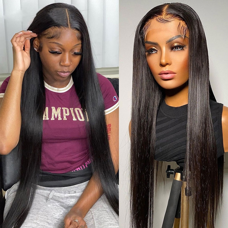 

Nadula 4*4 Lace Closure Mid Part Human Hair Wigs Straight High Quality Affortable Price 150% Density Wigs