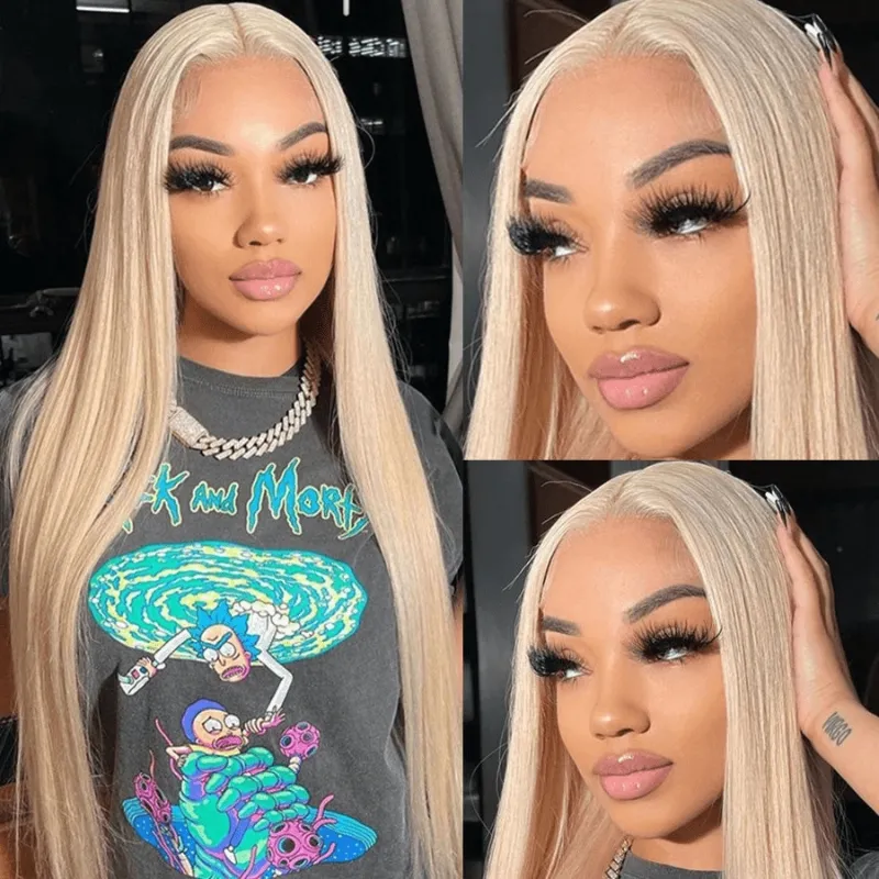 

Nadula HD Lace 180% Density Straight Wig 613 Blond Color 5X5 Lace Closure Glueless Wig