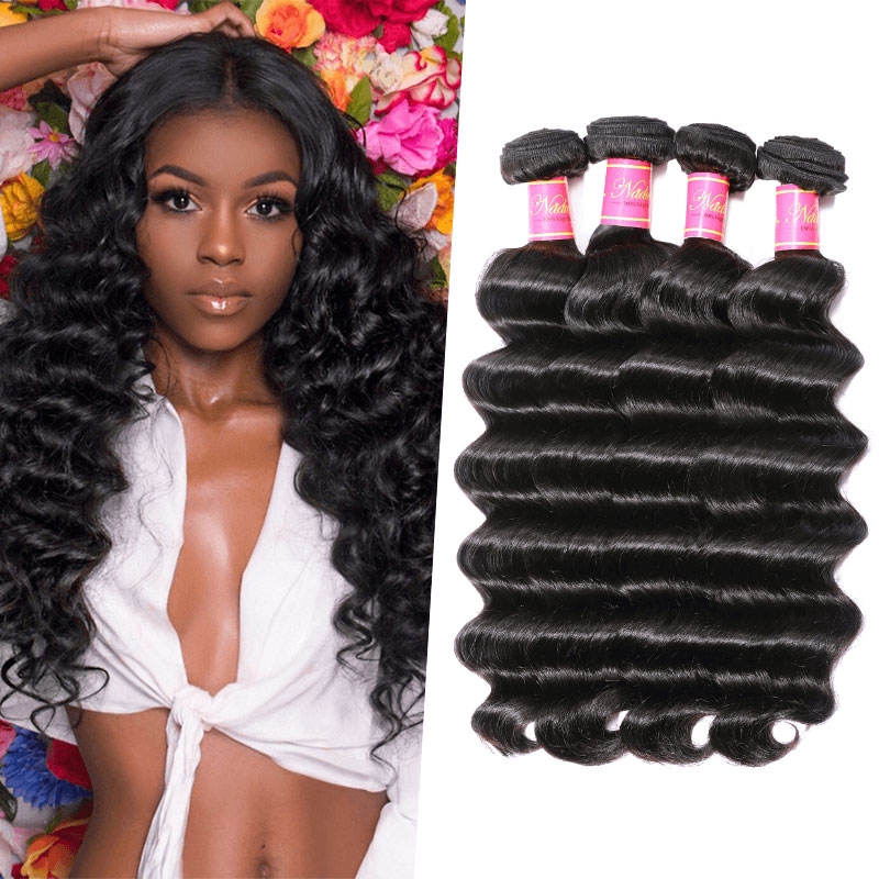 

Nadula Virgin Loose Deep Hair 4 Bundles Loose Deep Wave Thick 100% Virgin Human Hair Weave
