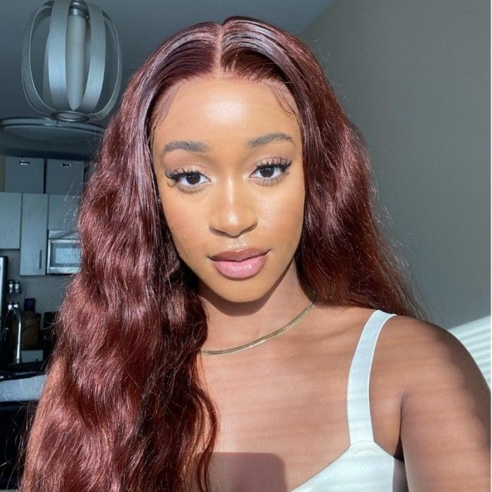 

Nadula Flash Sale Body Wave T Part Lace Wig #33B Red Brown Dark A