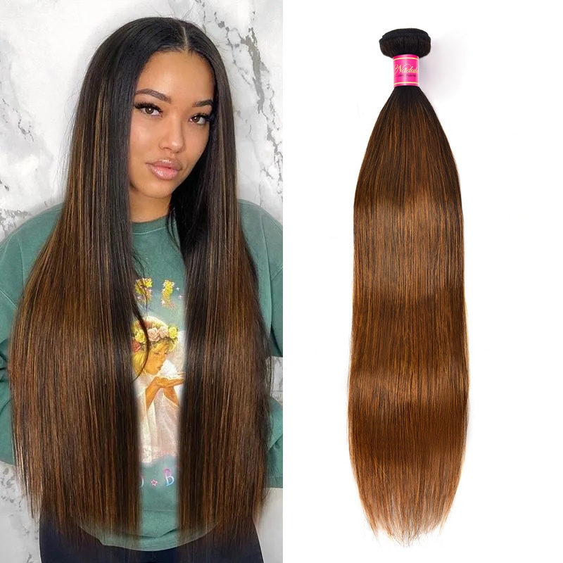 

Nadula 1 Bundles #1B/30 Highlight Color Straight Human Hair Extension