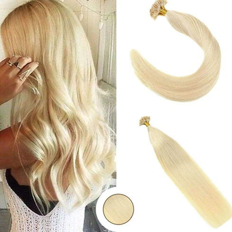 

Nadula Brazilian Remy Human Hair Extensions 50G Straight Nail U Tip Fusion Hair Extensions #613