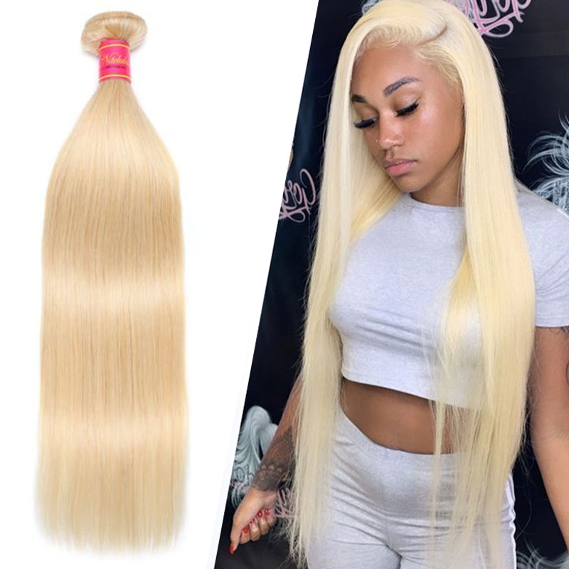 

Nadula Hair 613 Blonde Virgin Human Hair Extension Bundles 16-24 Inch 1PCS Straight Hair