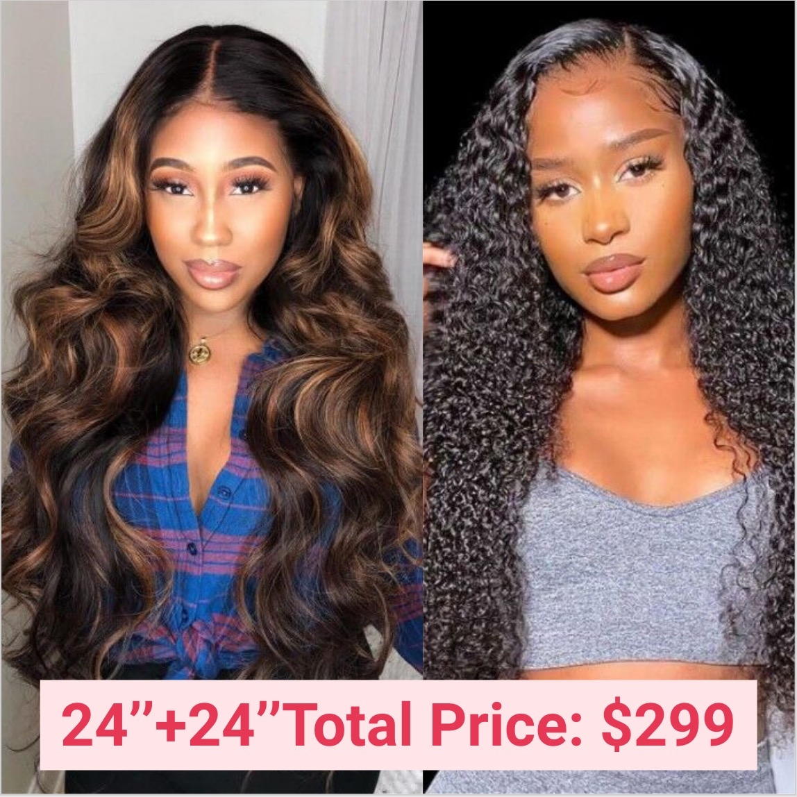 

Nadula Whatsapp Flash Deal 24 Inch Curly +24 Inch Body Wave U Part Human Hair Wig