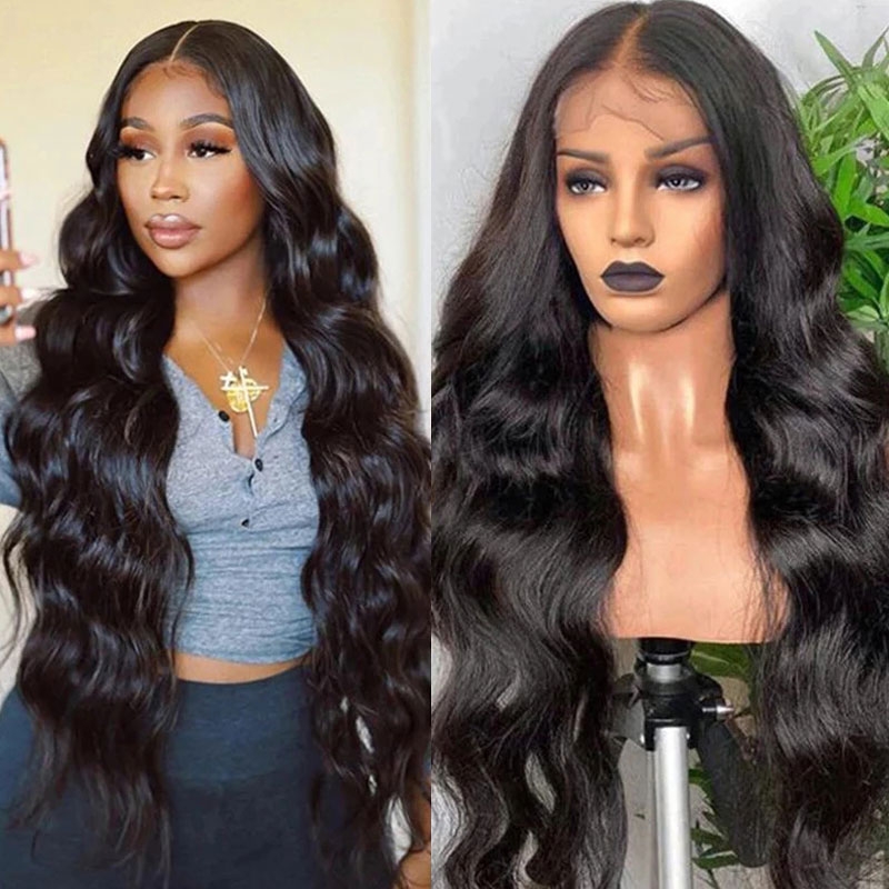 

Nadula $100 Off 4x4 Transparent Lace Closure Wigs Pre Plucked With Baby Hair Body Wave Virgin Human Hair Wigs
