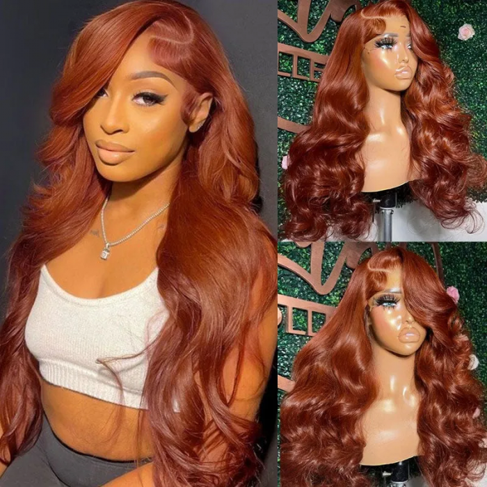 

Nadula Whatsapp Flash Deal Body Wave 4*0.75 Lace Part Wig #33B Red Brown Dark Auburn Color Human Hair Wig