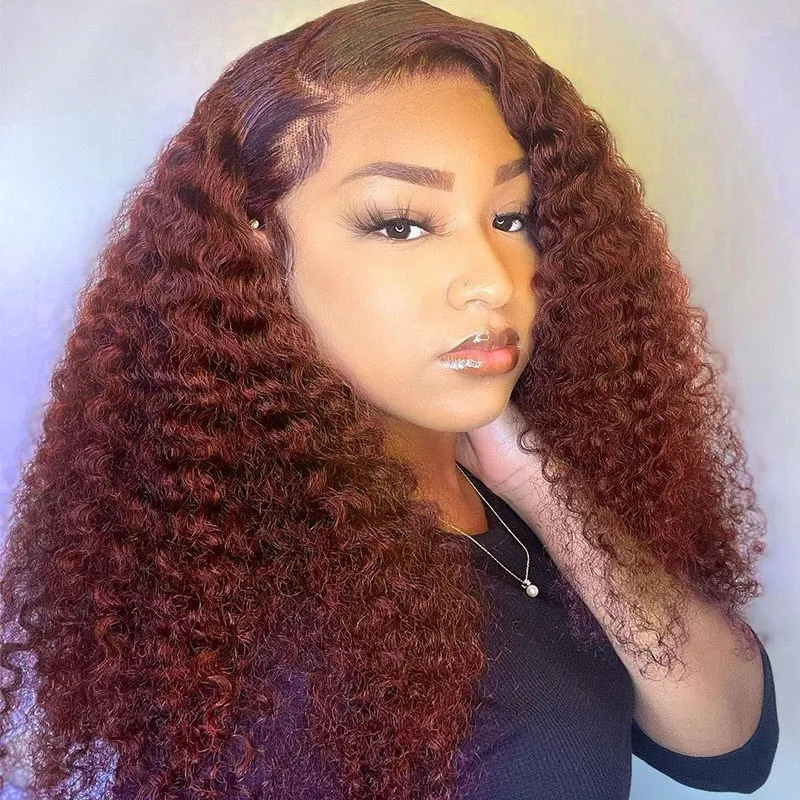 Nadula Whatsapp Flash Deal #33 Ginger / Copper Red Wigs Kinky Curly Monofilament Cap Wig Glueless Wig