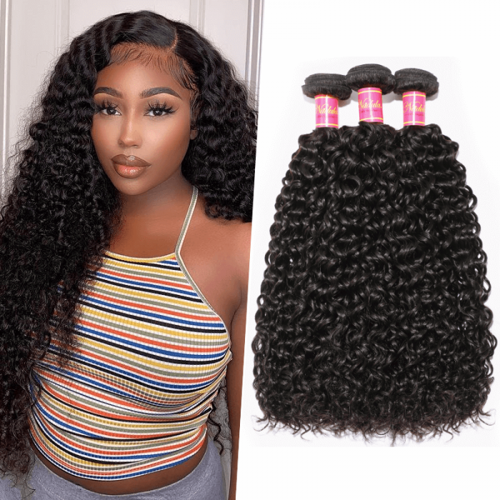Nadula 3 Bundles Peruvian Curly Hair Weave 100% Unprocessed Virgin Remy Human Hair 