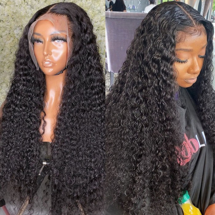 Nadula 150% Density Jerry Curly 13x4 HD Lace Front Wigs 100% Curly Human Hair Wigs With Pre Plucked Hairline