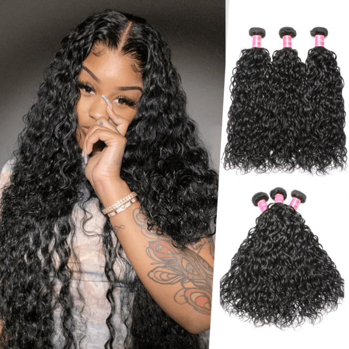 Nadula 3 Bundles Peruvian Water Wave Hair Weave 3 PCS Virgin Hair Deals Hot Selling Hair Style