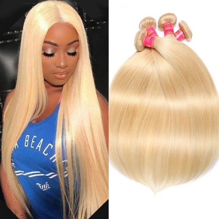 Nadula 4 Bundles 613 Blonde Hair 100% Virgin Human Hair Straight Wave Hair Weave