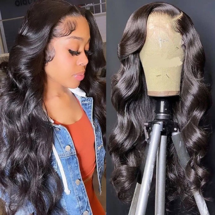 Nadula 13x6 Body Wave Lace Frontal Wig Natural Color Soft Swiss Lace Front Wig Pre-plucked With Baby Hair Affordable Human Hair Wigs for Women