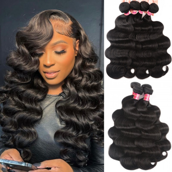 Nadula Soft Brazilian Virgin Hair Body Wave 4 Bundles Natural Human Hair Weave For Sale