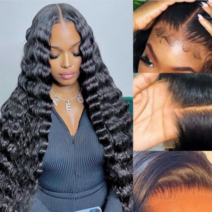 Nadula Glueless Deep Wave HD Lace Wig 5*5 Lace Closure Wig High Density Full and Thick 