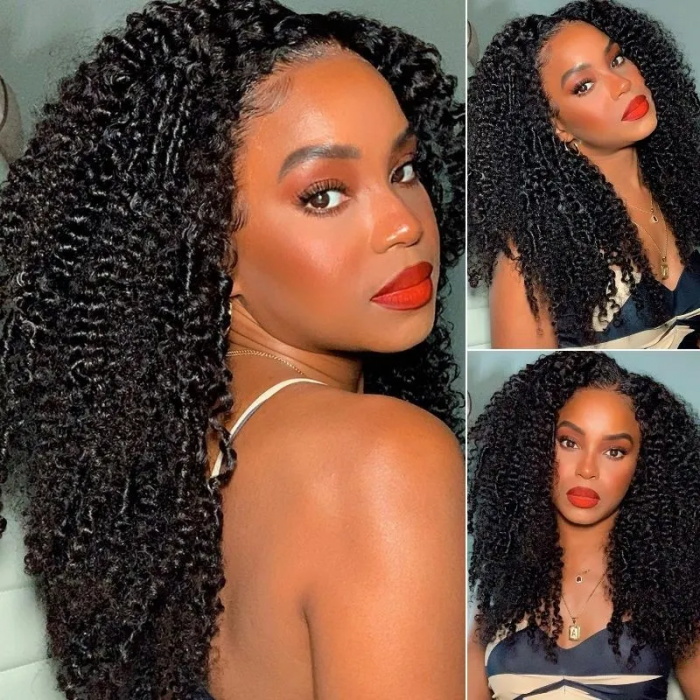 Nadula Whatsapp Flash Deal Kinky Curly Human Hair Wigs 13X4 Lace Front Wigs AlwaysAmeera Recommendation 100% Human Hair Wigs with Pre Plucked Hairline