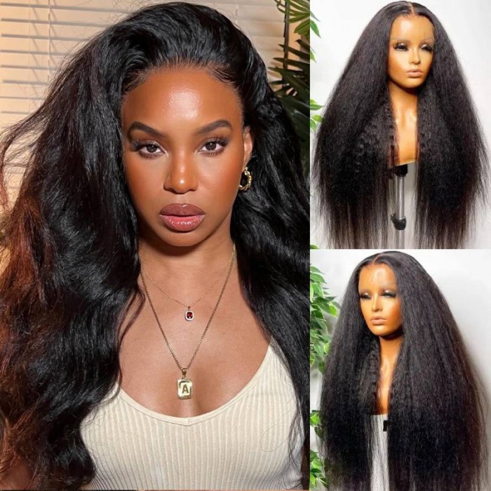 Nadula AlwaysAmeera Recommendation Kinky Straight with Baby Hair Affordable Yaki 13x4 Lace Frontal Wigs