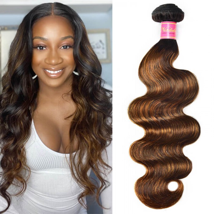 Nadula 1 Bundles #1B/30 Highlight Color Body Wave Human Hair Extension