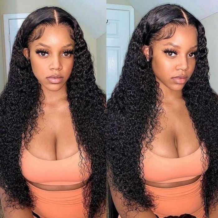 Nadula Natural Look 4x4 Lace Closure Wigs Affordable Jerry Curly Wigs With Baby Hair
