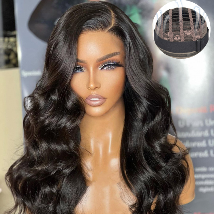 Nadula Pre-cut Lace Closure Wigs Wear and Go Wig For Beginners Body Wave Breathable Cap Wig With Pre-plucked Hairline