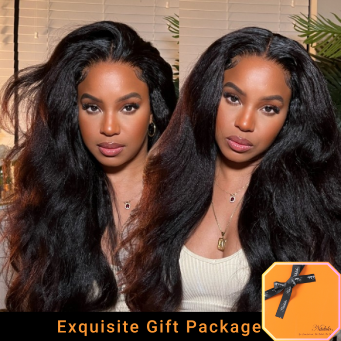 Nadula AlwaysAmeera Recommend Kinky Straight Lace Closure Glueless Wig Natural Looking