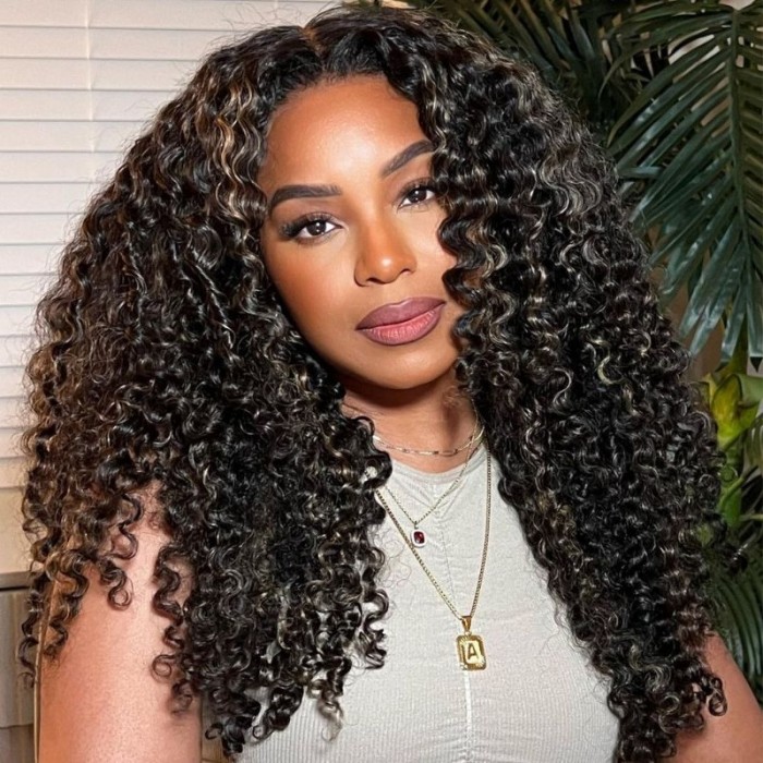 Nadula Balayage Highlights Lace Front Wig Big Bold Curls Wigs