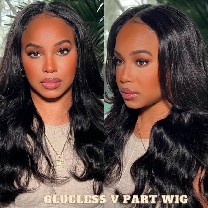 Nadula Beginner Friendly Body Wave V Part Wig No Leave Out Upgrade Breezy Opening Weft Cap Wigs