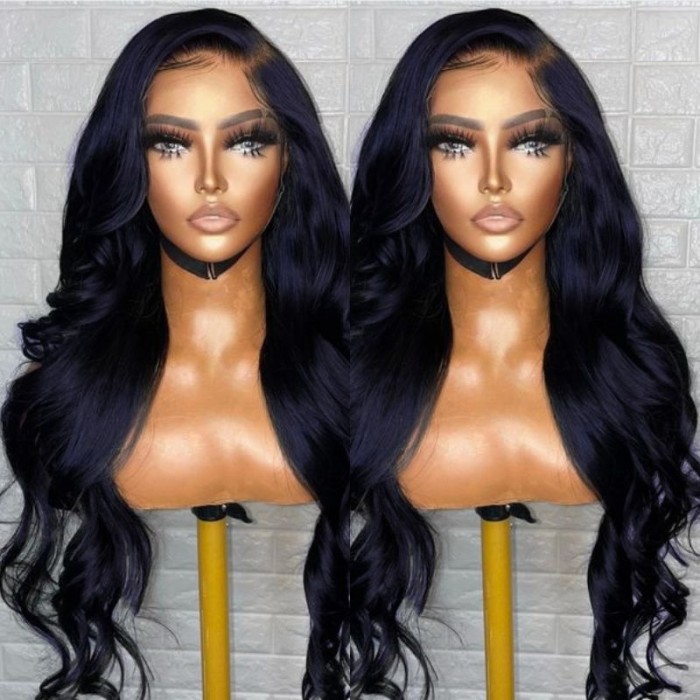 Nadula Body Wave Dark Blue 13X4 Glueless Lace Front Human Hair Wig