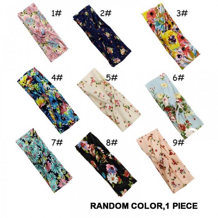 Nadula Free Gift 1PC Bohemian Hair Bands Print Headbands Vintage Cross Turban Bandage Bandanas HairBands