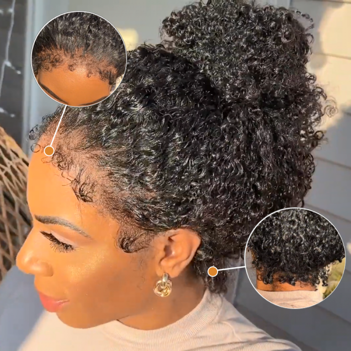 Nadula Natural Lace Frontal Wigs Jerry Curly Wig with Normal Edges or Curly Edges for Your Choice High Density 13x4 Virgin Human Hair Wigs