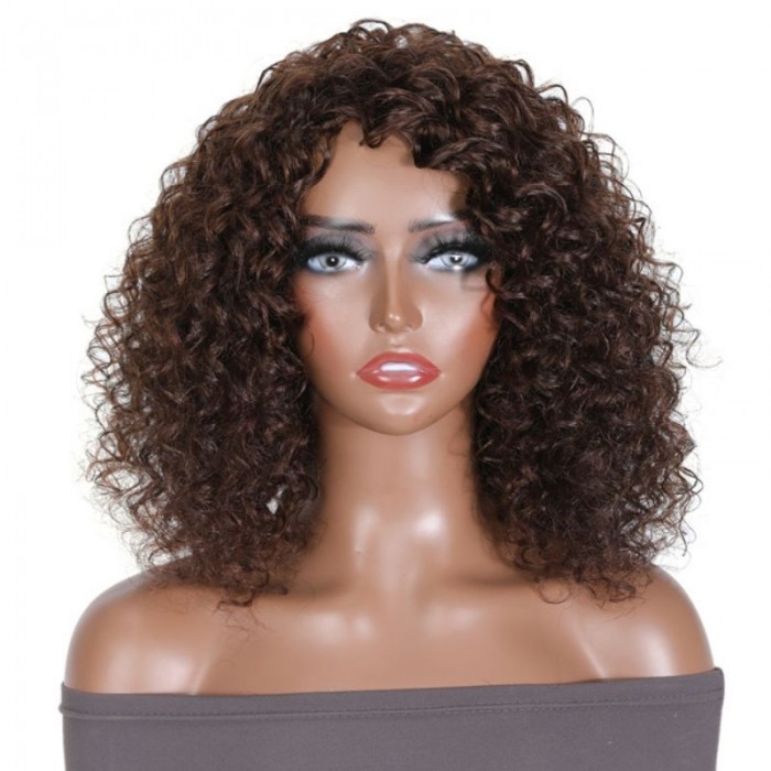 Nadula Whatsapp Flash Deal Glueless Chocolate Dark Brown #4 Color Curly Short Bob Wig Beginner Friendly No Lace No Sew In