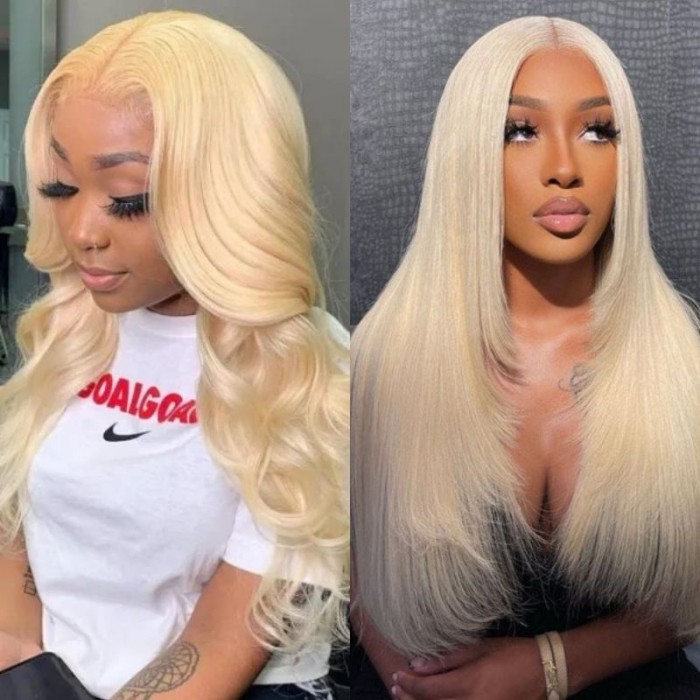 Nadula Glueless HD Lace 13*4 Lace Front 613 Blond Color Straight Wig 150% Density