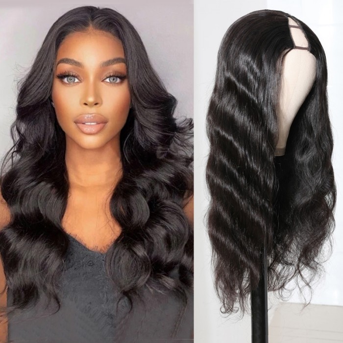 Nadula Glueless V Part Wig Body Wave Human Hair None Lace Wigs Easy To Install Beginner Friendly