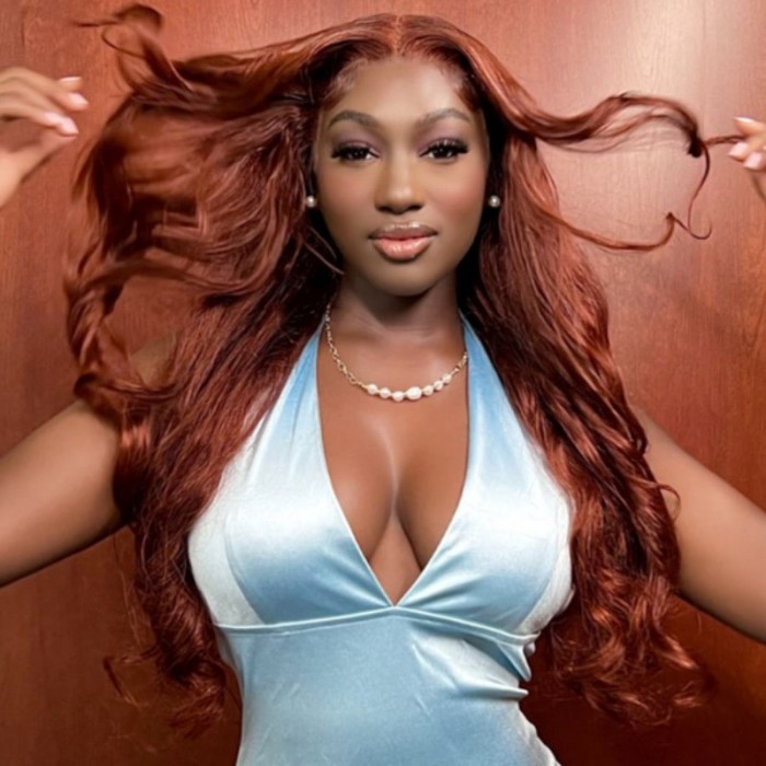 Nadula Hair Reddish Brown Body Wave 4 Bundles Dark Ginger Virgin Hair Extension 33B Auburn Human Hair Bundles
