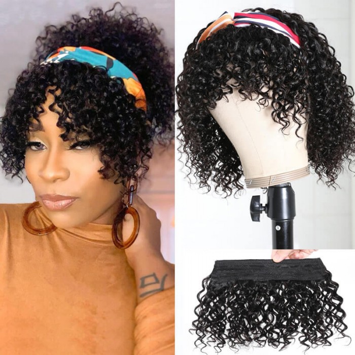 Nadula Flash Sale Bob Curly Human Hair Wig With Removable Bangs 150% Density Can't Use Any Code
