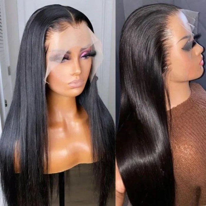 Nadula Super Thick And Long Straight 13x4 Inch Transparent HD Lace Front Wigs Lace Match All Skin