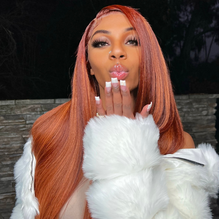 Nadula Mixed Ginger Highlights 4C Kinky Straight Lace Frontal Wig