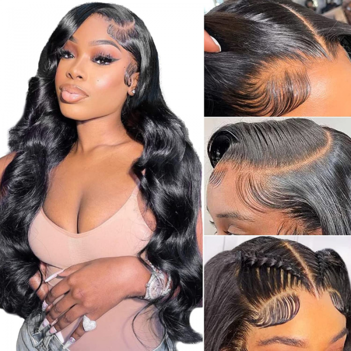 24'' Nadula Body Wave Human Hair Wigs 13x4 Lace Frontal Pre Plucked Wigs Affordable Wigs