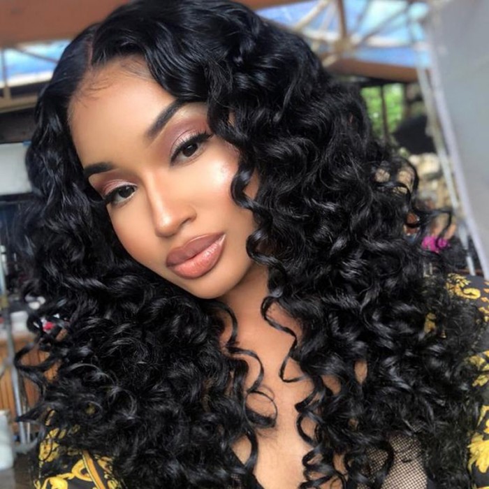 Nadula Flash Deal Premium Bouncy Curly Human Hair Lace Frontal Wigs For Women