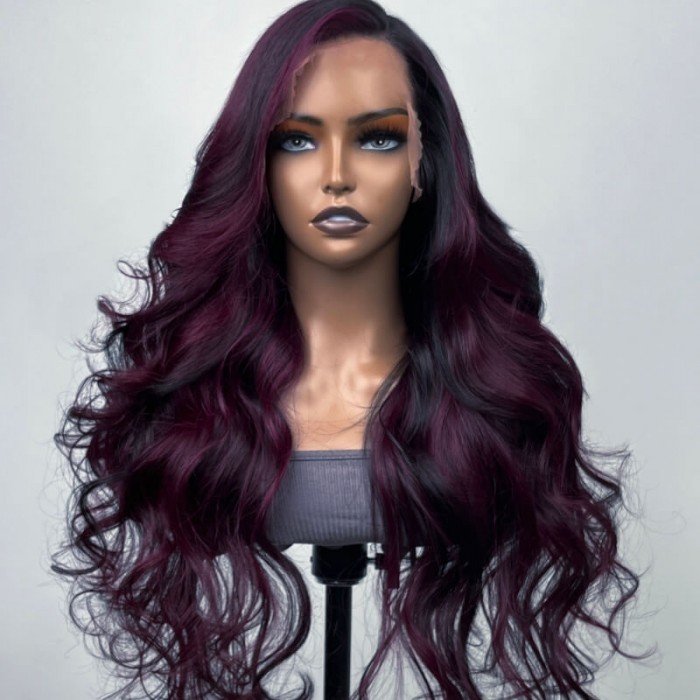 Nadula Purple Color Ombre Loose Wave 150% Density 13x4 Lace Frontal Wig Pre Plucked