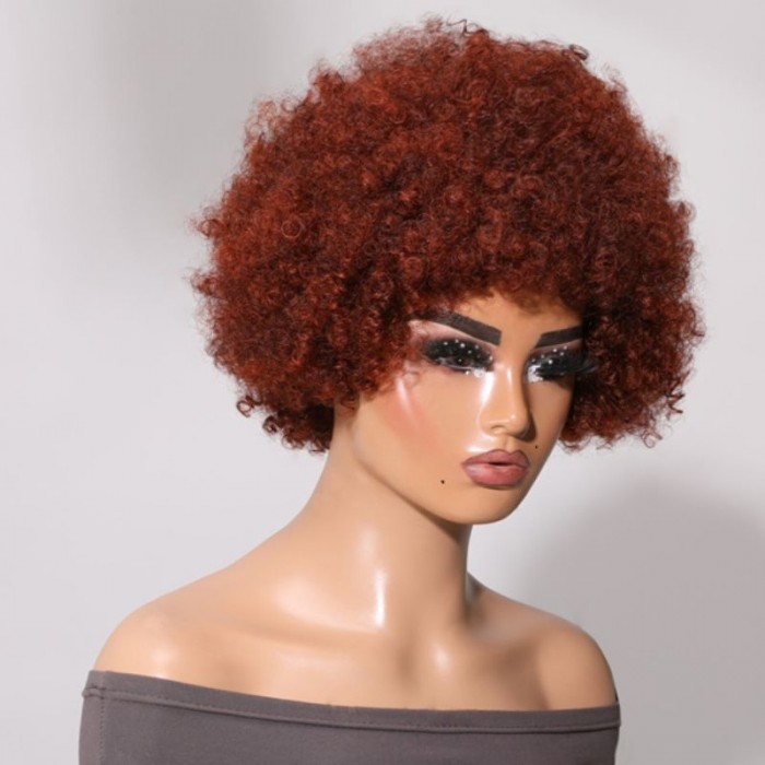 Nadula Reddish Brown Afro 4C Kinky Coily Curly Wig Wear and Go Wig