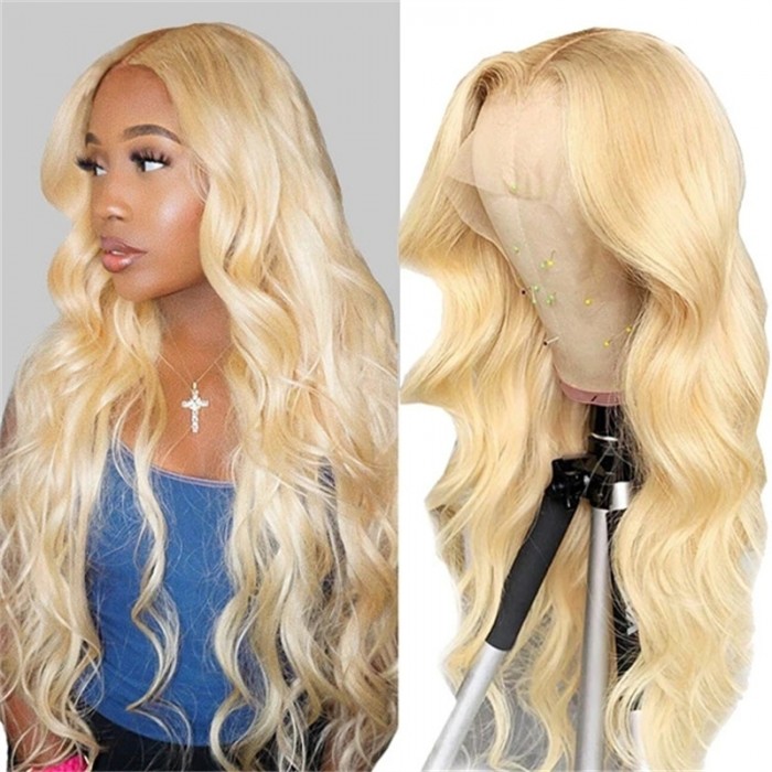 Nadula Remy Transparent Lace Front Wig 100% Human Hair Wigs 613 Blonde 150% Density Body Wave Wigs